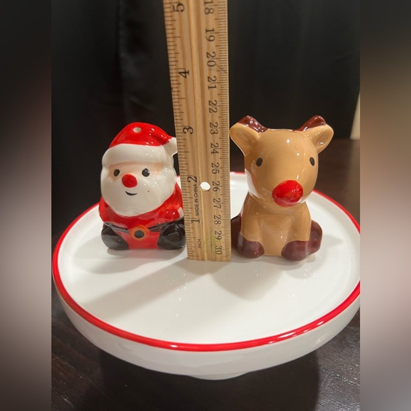 Christmas Santa and Reindeer Salt and Pepper Shakers - Picture 1 of 2